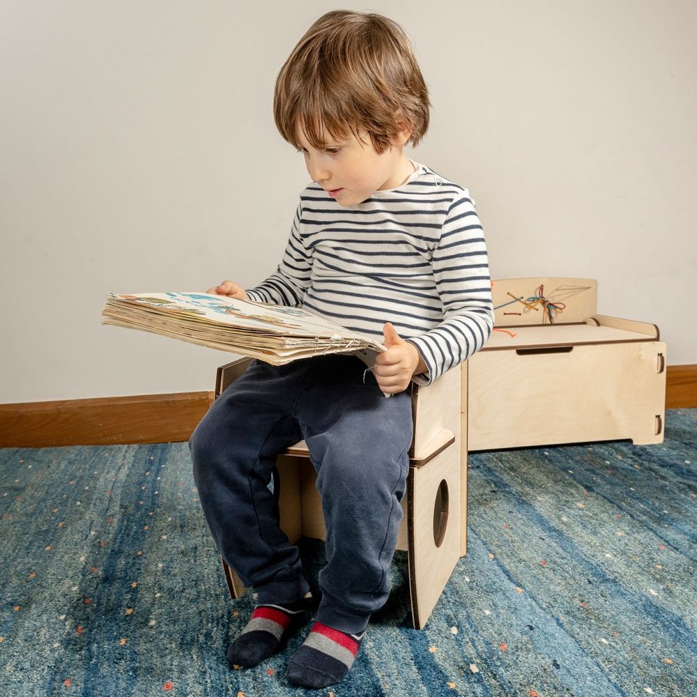 Children's tables and chairs - Dindola, the three in one chair - NINIDESIGN