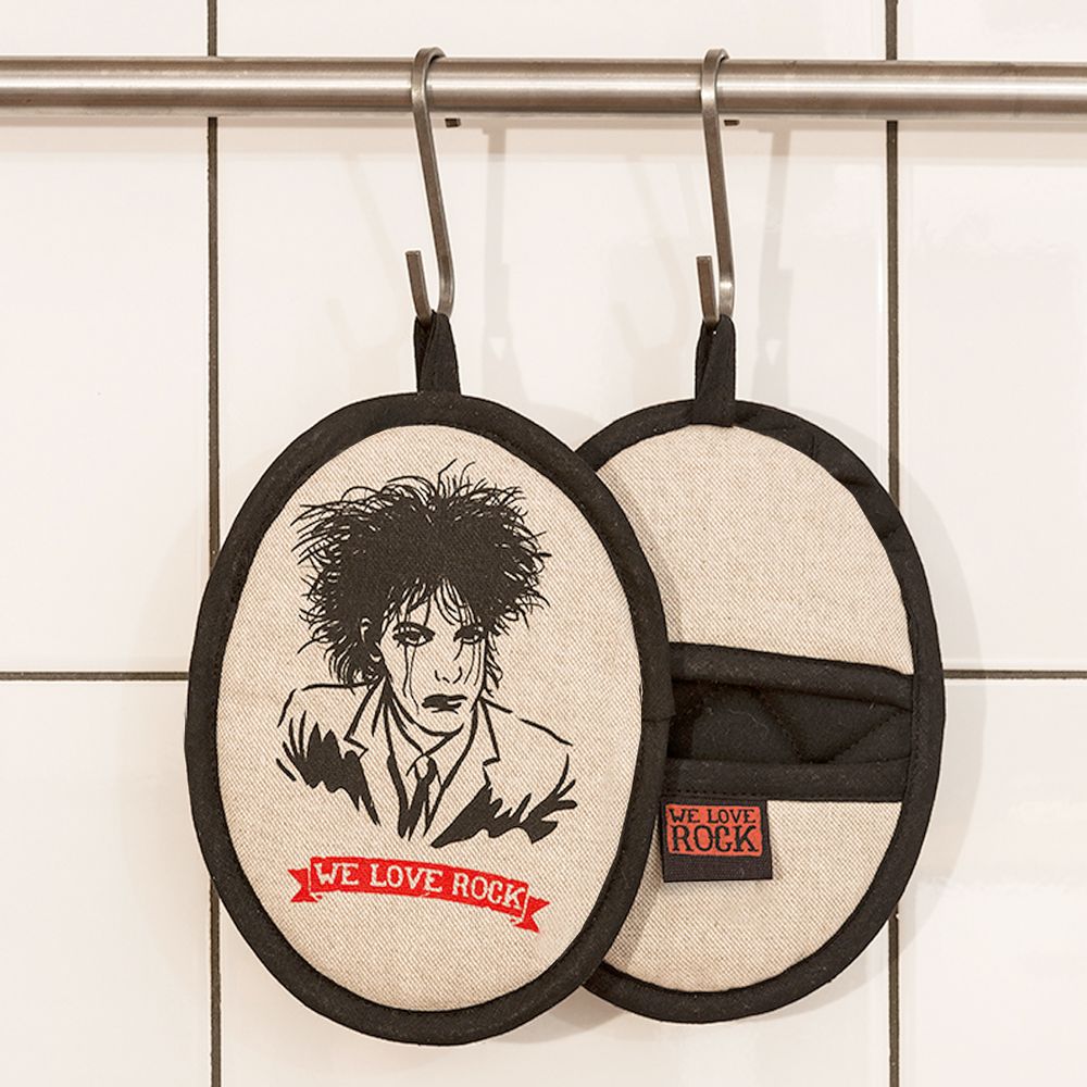 Maniques - Porte-pot Rockers THE LOVECAT - imprimé à la main - WE LOVE ROCK