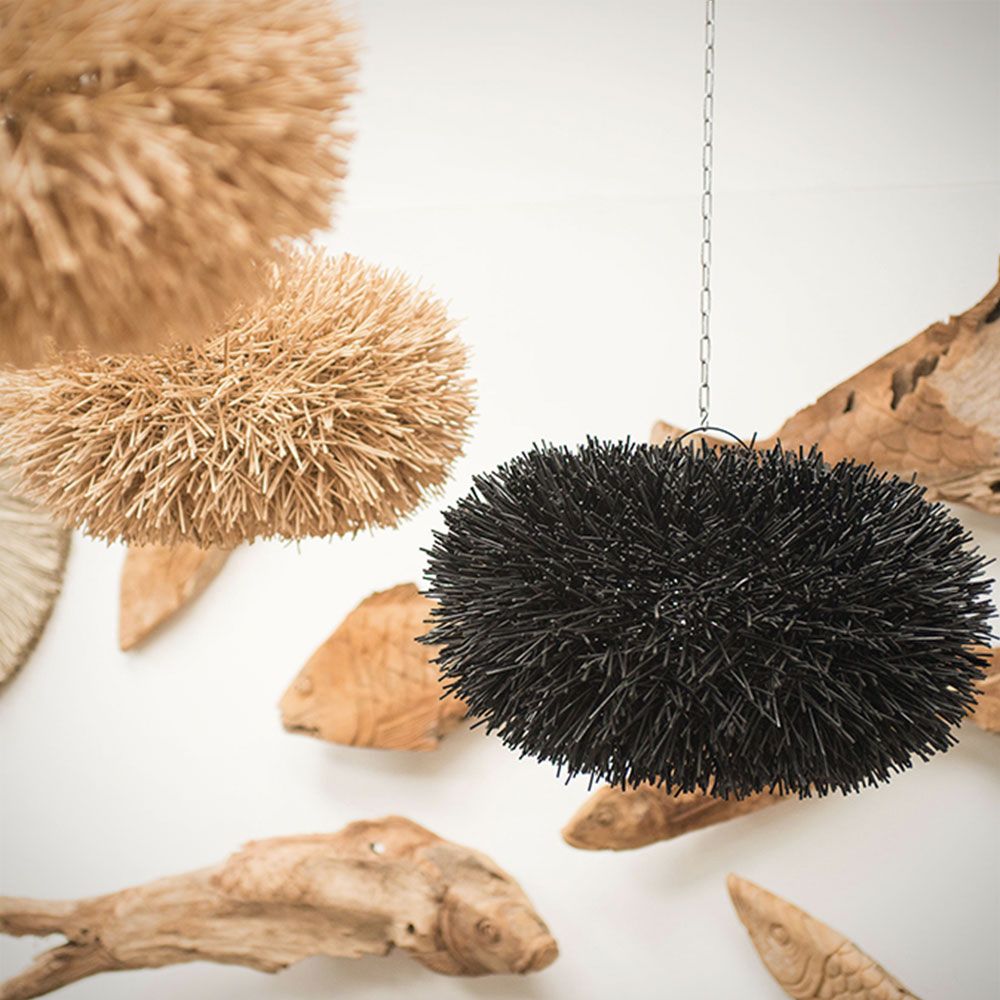 Hanging lights - Woven rattan suspension - OURSIN - JOE SAYEGH PARIS