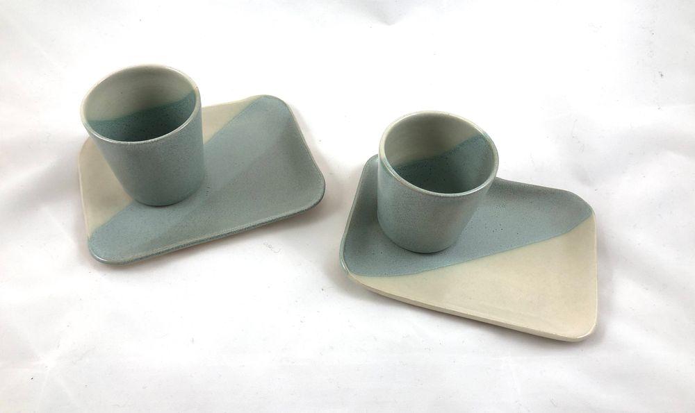 Platter and bowls - Stoneware Tray for Coffee Mug - LES POTERIES DE SWANE