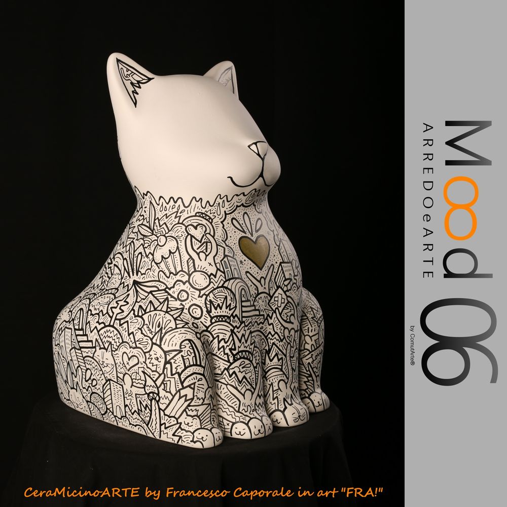 Pièces uniques - Bianca Miao - CeraMicinoARTE - une statuette de chat - Pièce d'art unique créée par FRA! -Francesco Caporale - MOOD06 ARREDO E ARTE BY COMPUTARTE®