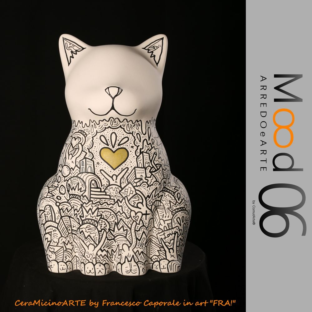Pièces uniques - Bianca Miao - CeraMicinoARTE - une statuette de chat - Pièce d'art unique créée par FRA! -Francesco Caporale - MOOD06 ARREDO E ARTE BY COMPUTARTE®