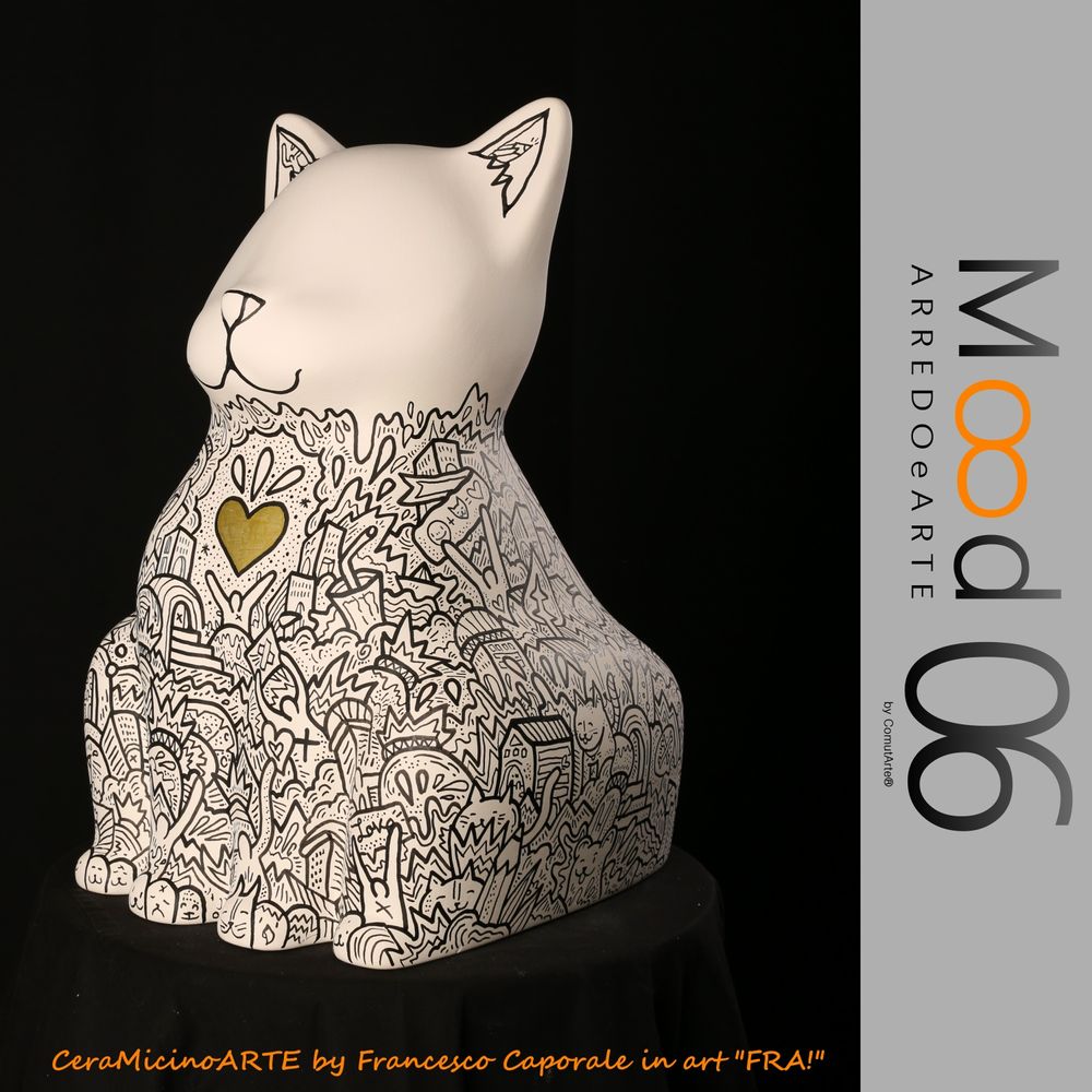 Pièces uniques - Bianca Miao - CeraMicinoARTE - une statuette de chat - Pièce d'art unique créée par FRA! -Francesco Caporale - MOOD06 ARREDO E ARTE BY COMPUTARTE®