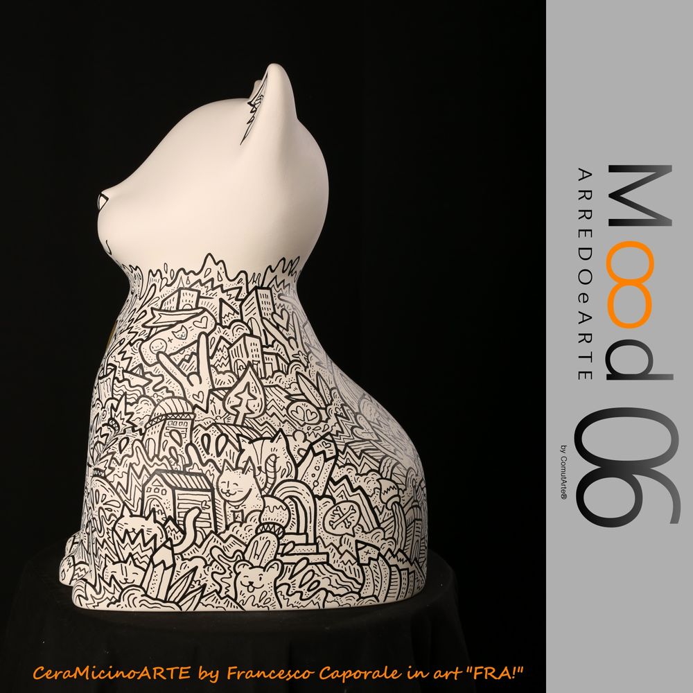 Pièces uniques - Bianca Miao - CeraMicinoARTE - une statuette de chat - Pièce d'art unique créée par FRA! -Francesco Caporale - MOOD06 ARREDO E ARTE BY COMPUTARTE®