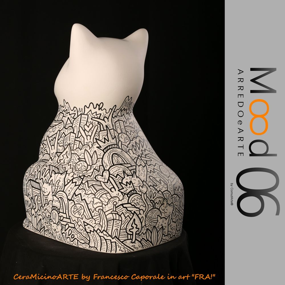 Pièces uniques - Bianca Miao - CeraMicinoARTE - une statuette de chat - Pièce d'art unique créée par FRA! -Francesco Caporale - MOOD06 ARREDO E ARTE BY COMPUTARTE®
