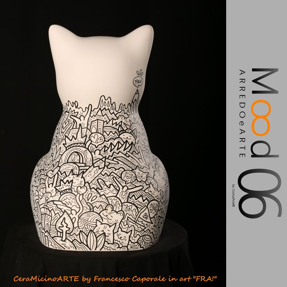 Pièces uniques - Bianca Miao - CeraMicinoARTE - une statuette de chat - Pièce d'art unique créée par FRA! -Francesco Caporale - MOOD06 ARREDO E ARTE BY COMPUTARTE®