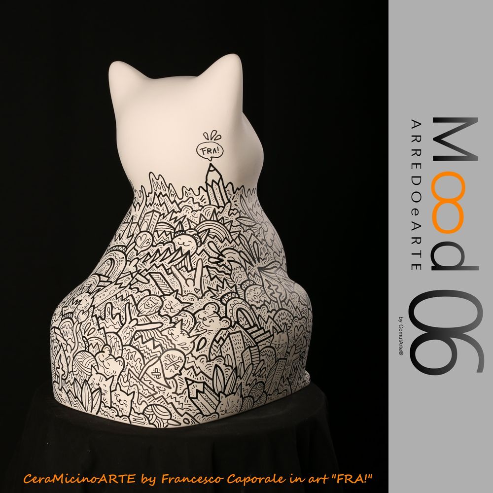 Pièces uniques - Bianca Miao - CeraMicinoARTE - une statuette de chat - Pièce d'art unique créée par FRA! -Francesco Caporale - MOOD06 ARREDO E ARTE BY COMPUTARTE®