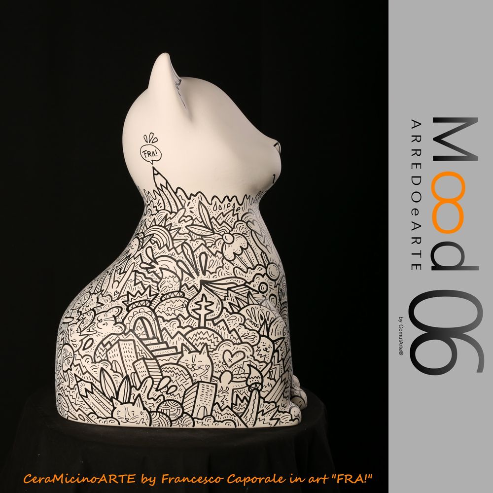 Pièces uniques - Bianca Miao - CeraMicinoARTE - une statuette de chat - Pièce d'art unique créée par FRA! -Francesco Caporale - MOOD06 ARREDO E ARTE BY COMPUTARTE®