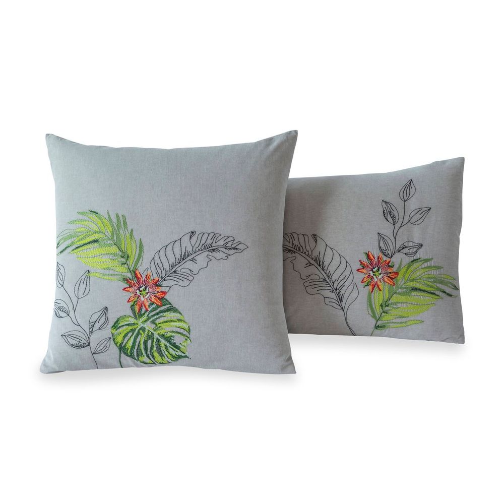 Bed linens - Cotton percale embroidered bed linen Amazonie - TRADITION DES VOSGES