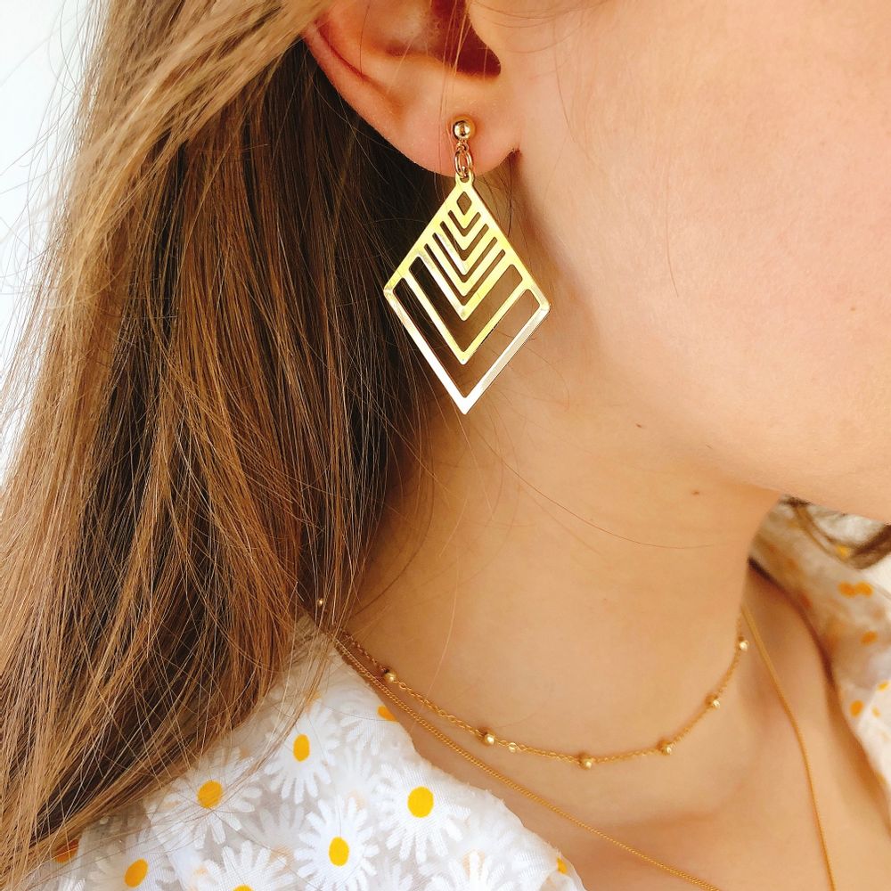 Bijoux - Boucles d'oreilles dorées à l'or fin ou argentées (rhodium) - NAO JEWELS