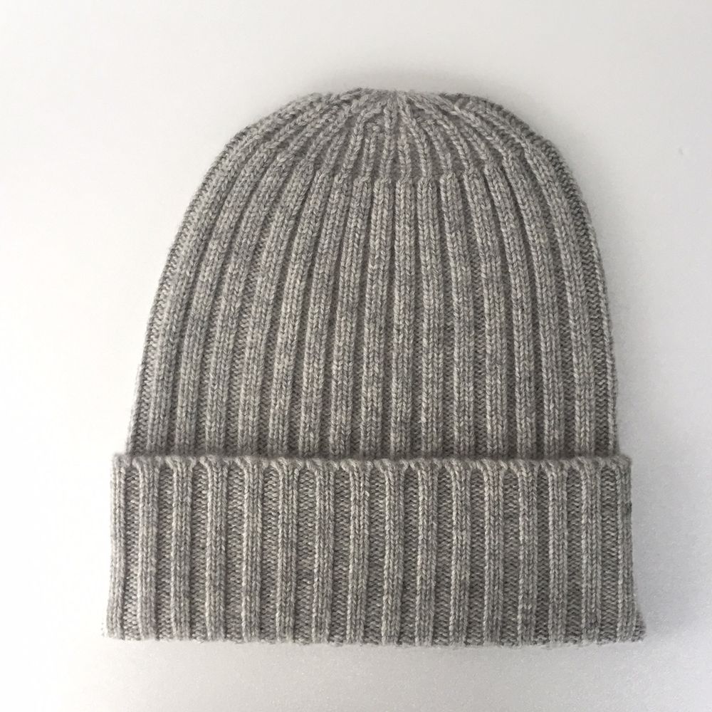 Hats - cashmere beanie, ribbed beanie, lapel beanie, cashmere knitted hat - COCOON PARIS