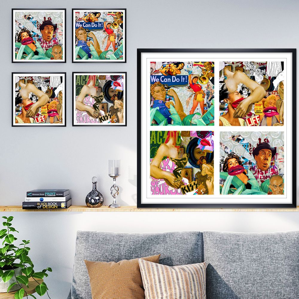 Coussins textile - « PIM » Collage Edition Limitée - L'ATELIER D'ANGES HEUREUX