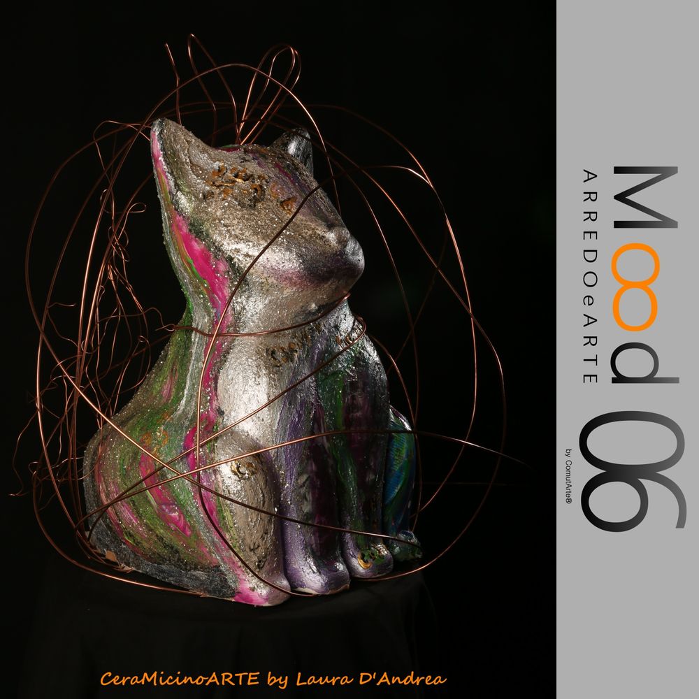 Pièces uniques - Bianca Miao - CeraMicinoARTE - une statuette de chat - Pièce d'art unique créée par Laura D'Andrea - MOOD06 ARREDO E ARTE BY COMPUTARTE®