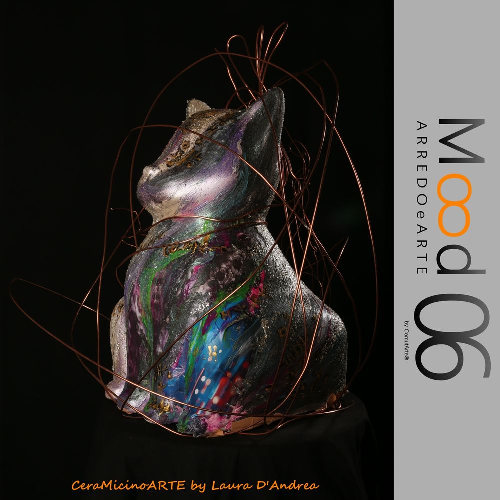 Pièces uniques - Bianca Miao - CeraMicinoARTE - une statuette de chat - Pièce d'art unique créée par Laura D'Andrea - MOOD06 ARREDO E ARTE BY COMPUTARTE®