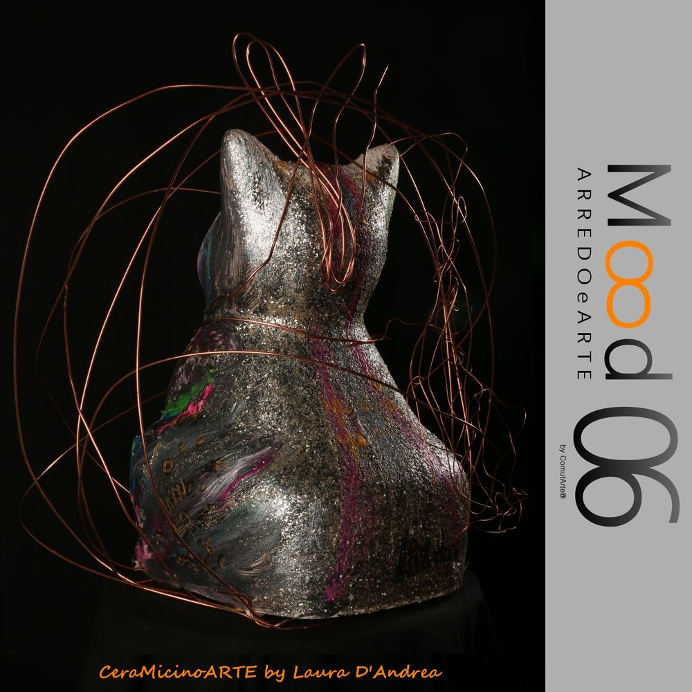 Pièces uniques - Bianca Miao - CeraMicinoARTE - une statuette de chat - Pièce d'art unique créée par Laura D'Andrea - MOOD06 ARREDO E ARTE BY COMPUTARTE®
