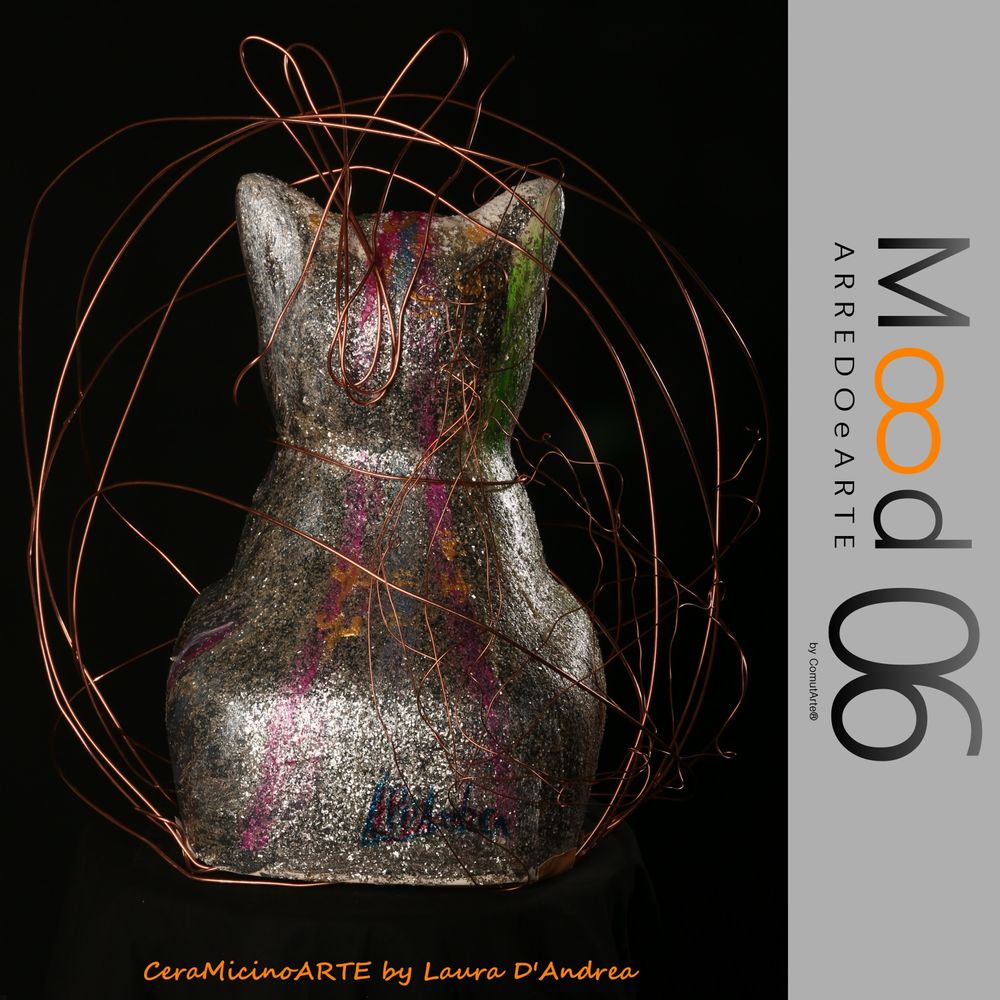 Pièces uniques - Bianca Miao - CeraMicinoARTE - une statuette de chat - Pièce d'art unique créée par Laura D'Andrea - MOOD06 ARREDO E ARTE BY COMPUTARTE®