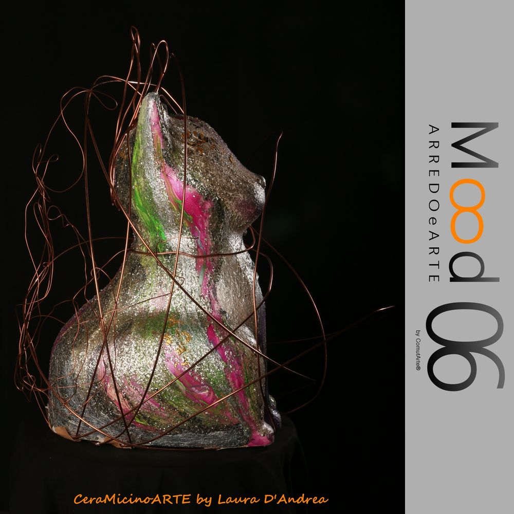 Pièces uniques - Bianca Miao - CeraMicinoARTE - une statuette de chat - Pièce d'art unique créée par Laura D'Andrea - MOOD06 ARREDO E ARTE BY COMPUTARTE®