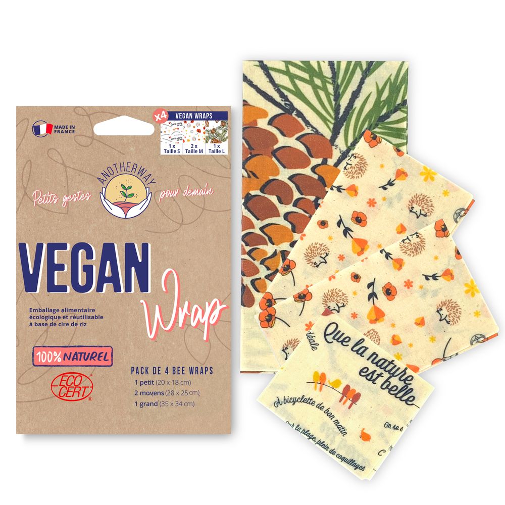 Boîtes de conservation - Le Vegan Wrap - Emballage alimentaire zéro-déchet vegan - ANOTHERWAY