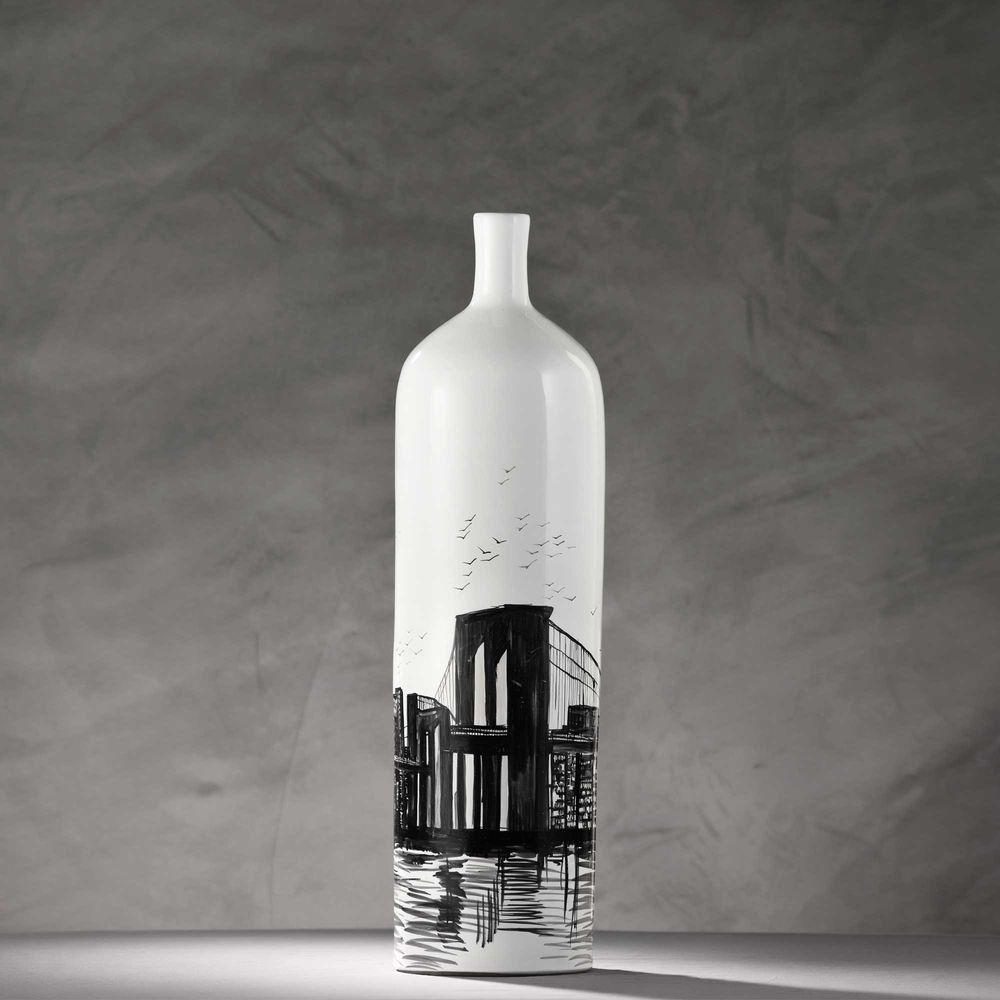 Ceramic - Ceramic Decorative Object Bottle Vase - ARTEFICE ATELIER