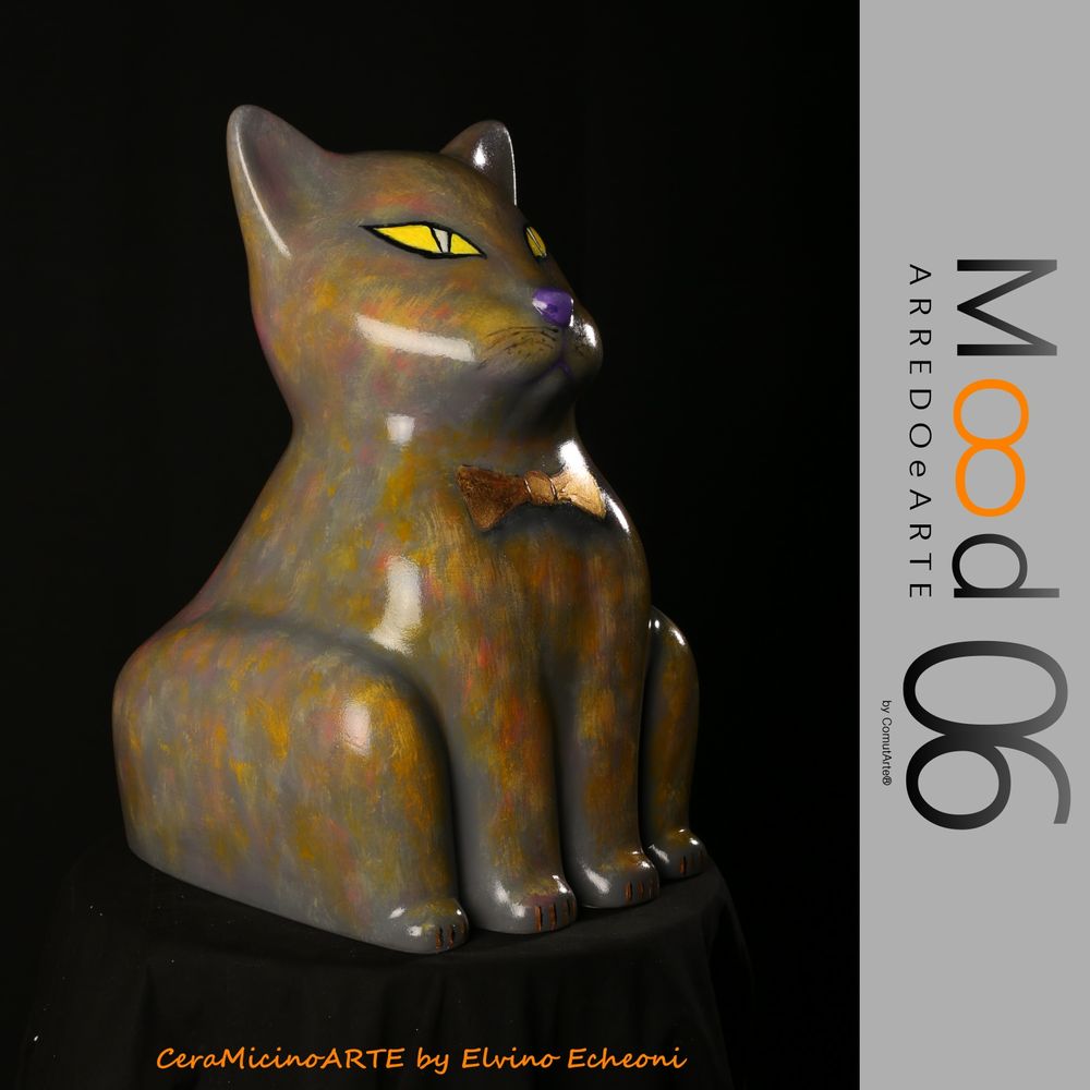Pièces uniques - Bianca Miao - CeraMicinoARTE - une statuette de chat - Pièce d'art unique créée par Elvino Echeoni - MOOD06 ARREDO E ARTE BY COMPUTARTE®