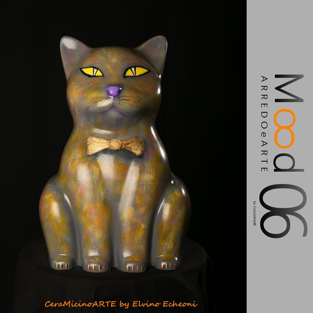 Pièces uniques - Bianca Miao - CeraMicinoARTE - une statuette de chat - Pièce d'art unique créée par Elvino Echeoni - MOOD06 ARREDO E ARTE BY COMPUTARTE®