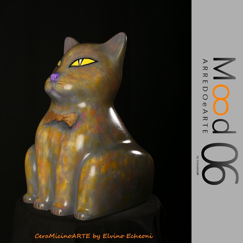 Pièces uniques - Bianca Miao - CeraMicinoARTE - une statuette de chat - Pièce d'art unique créée par Elvino Echeoni - MOOD06 ARREDO E ARTE BY COMPUTARTE®