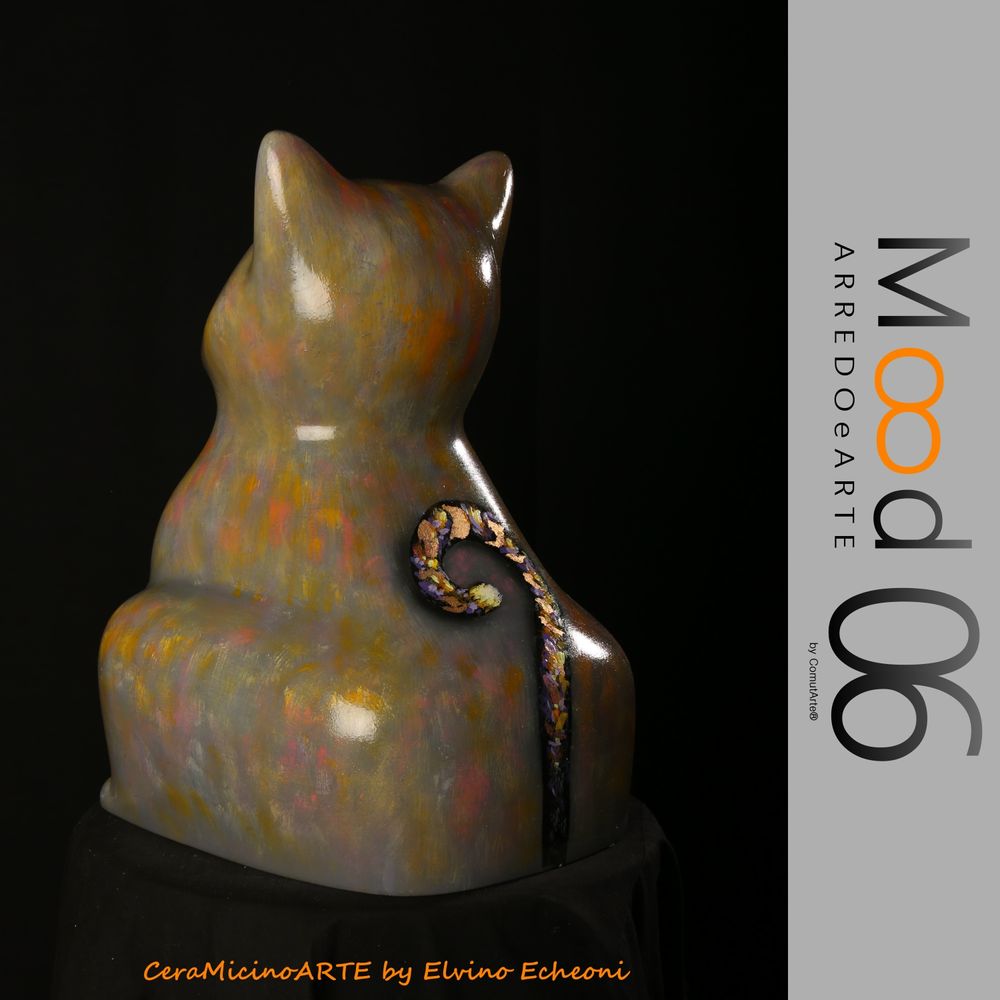 Pièces uniques - Bianca Miao - CeraMicinoARTE - une statuette de chat - Pièce d'art unique créée par Elvino Echeoni - MOOD06 ARREDO E ARTE BY COMPUTARTE®