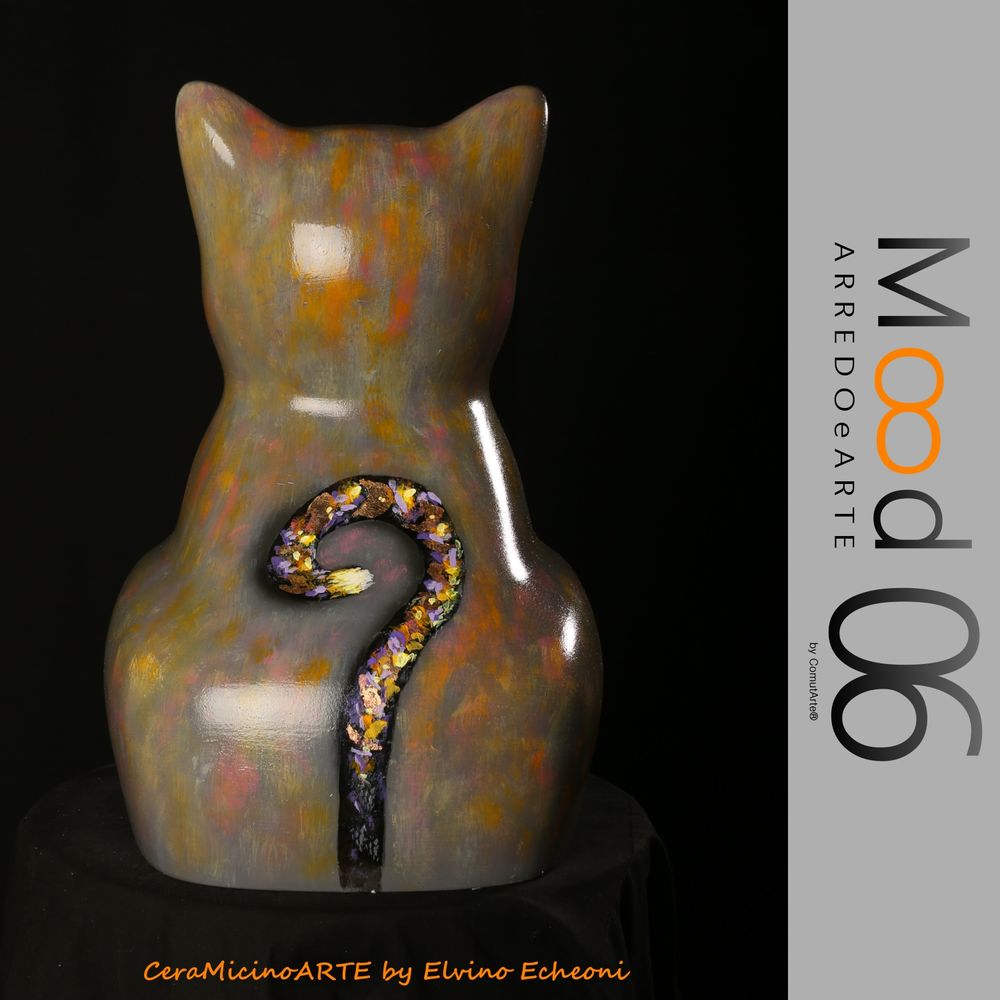 Pièces uniques - Bianca Miao - CeraMicinoARTE - une statuette de chat - Pièce d'art unique créée par Elvino Echeoni - MOOD06 ARREDO E ARTE BY COMPUTARTE®