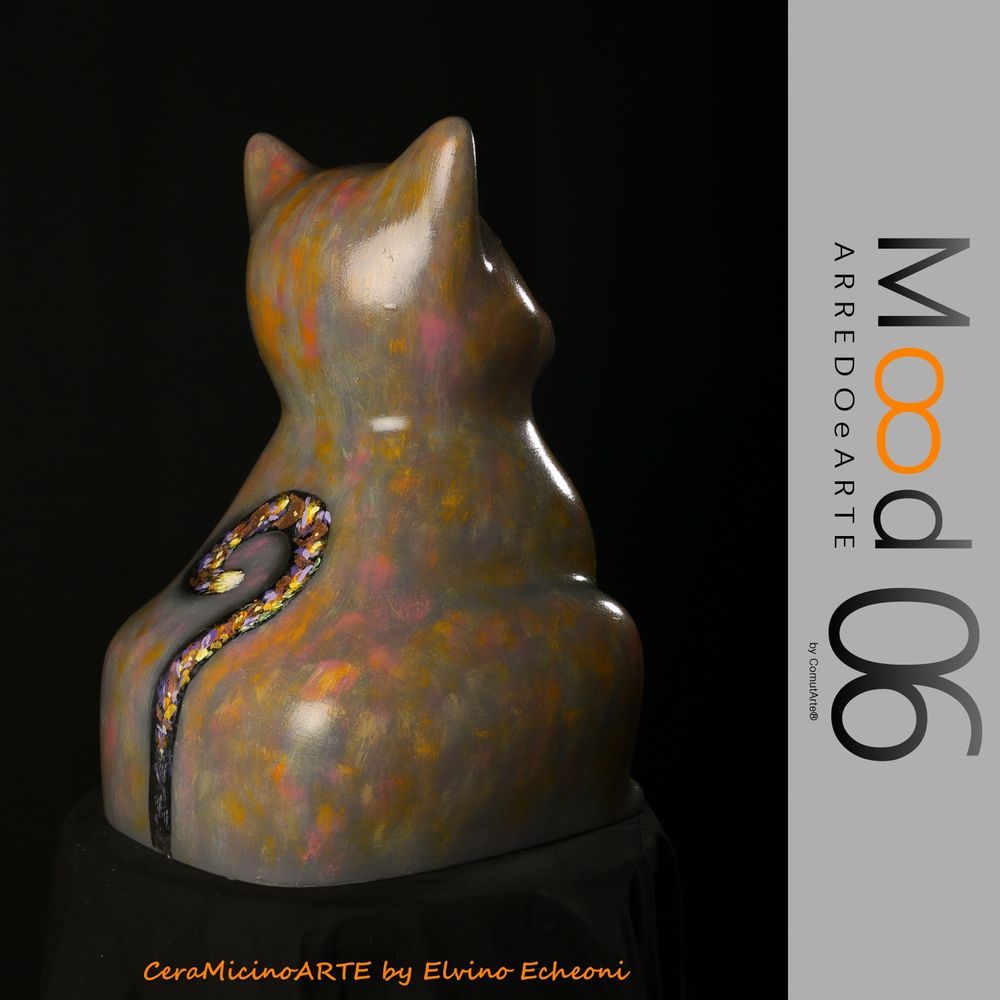 Pièces uniques - Bianca Miao - CeraMicinoARTE - une statuette de chat - Pièce d'art unique créée par Elvino Echeoni - MOOD06 ARREDO E ARTE BY COMPUTARTE®