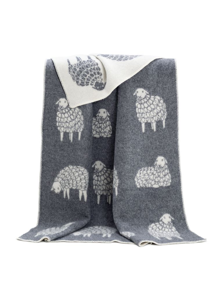 Throw blankets - Sheep Mima Wool Blanket - 130 x 190 cm - J.J. TEXTILE LTD