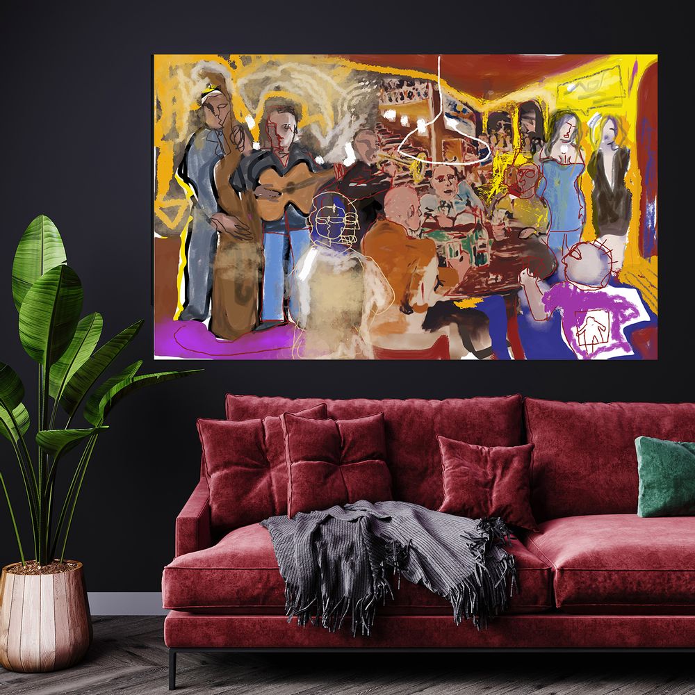 Tableaux - "La partie de cartes 2ème édition" Peinture Edition limitée - L'ATELIER D'ANGES HEUREUX
