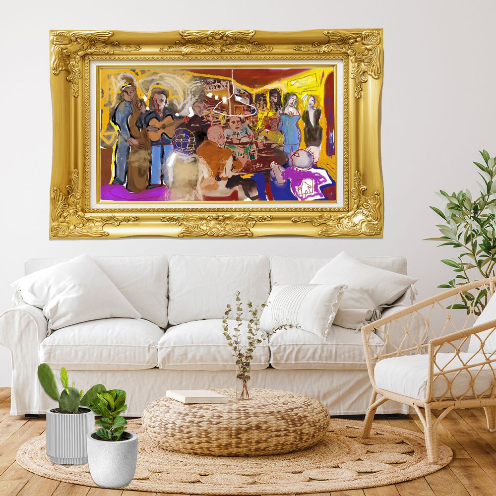 Tableaux - "La partie de cartes 2ème édition" Peinture Edition limitée - L'ATELIER D'ANGES HEUREUX