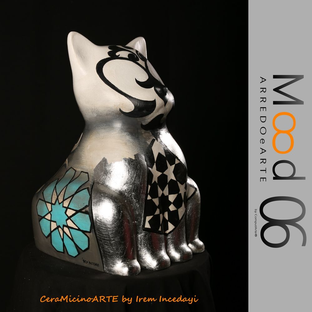 Pièces uniques - Bianca Miao - CeraMicinoARTE - une statuette de chat - Pièce d'art unique créée par Irem Incedayi - MOOD06 ARREDO E ARTE BY COMPUTARTE®
