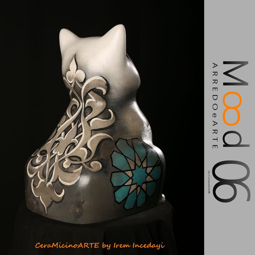 Pièces uniques - Bianca Miao - CeraMicinoARTE - une statuette de chat - Pièce d'art unique créée par Irem Incedayi - MOOD06 ARREDO E ARTE BY COMPUTARTE®