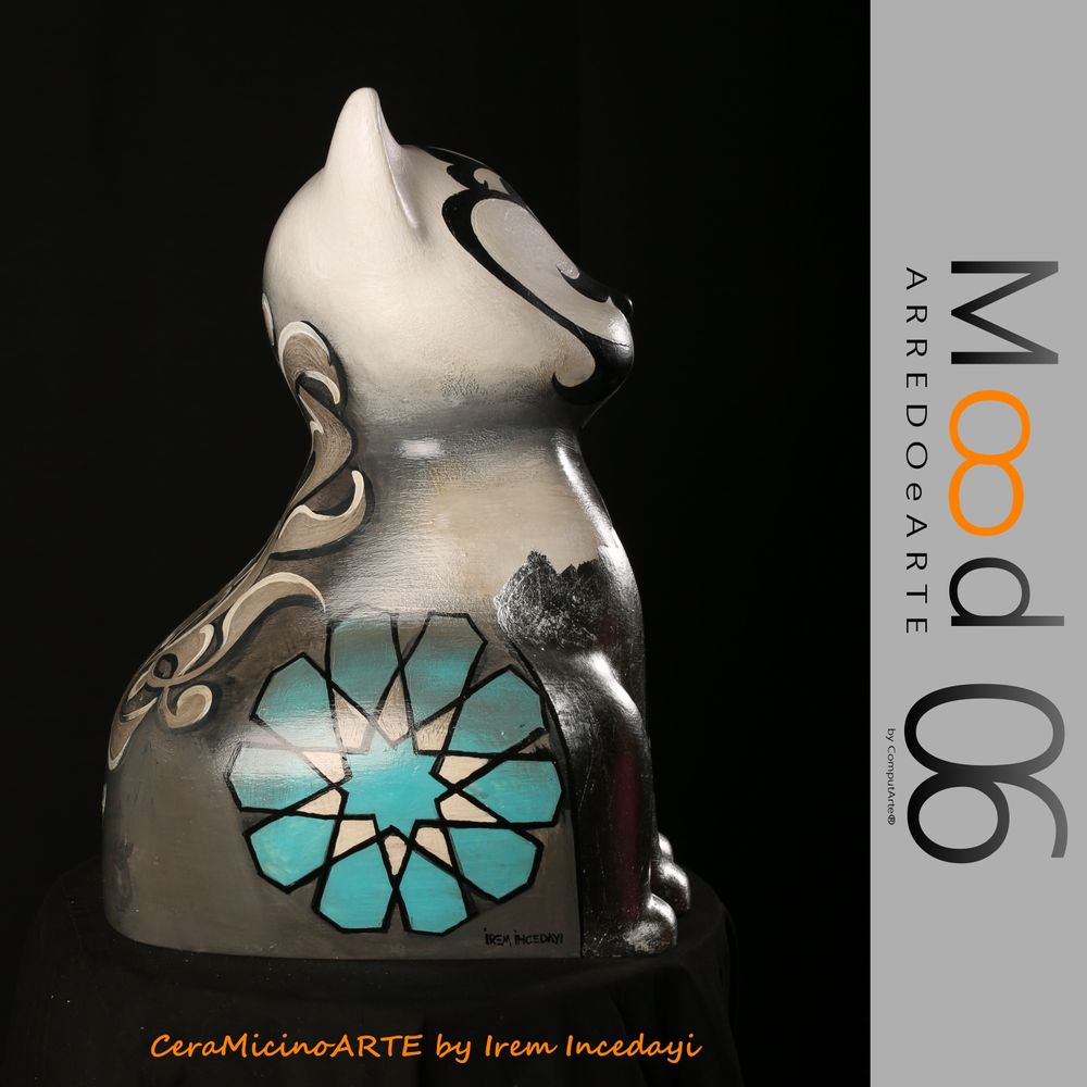 Pièces uniques - Bianca Miao - CeraMicinoARTE - une statuette de chat - Pièce d'art unique créée par Irem Incedayi - MOOD06 ARREDO E ARTE BY COMPUTARTE®