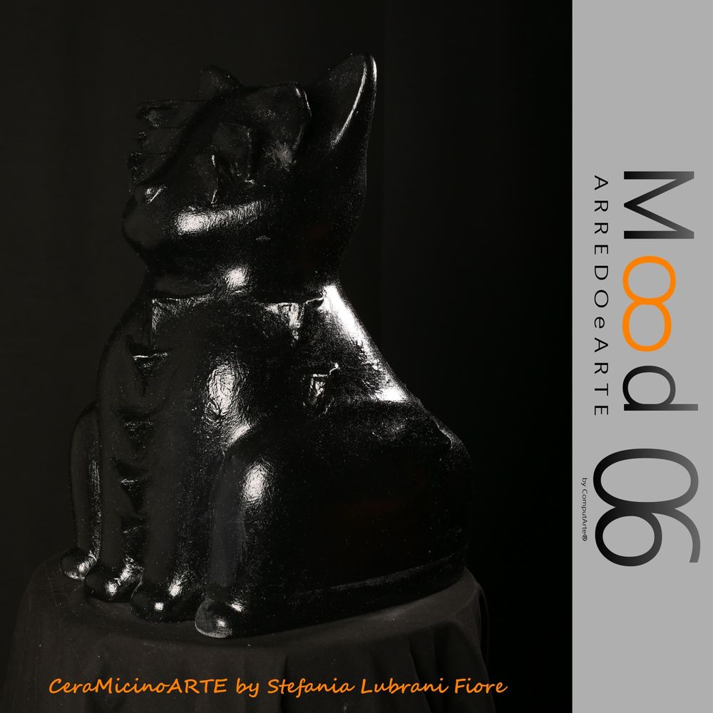 Pièces uniques - Bianca Miao - CeraMicinoARTE - une statuette de chat - Pièce d'art unique créée par Stefania Lubrani Fiori - MOOD06 ARREDO E ARTE BY COMPUTARTE®