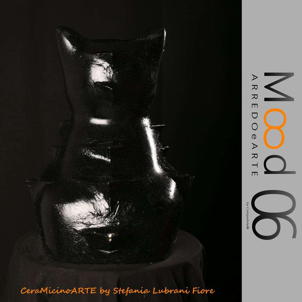 Pièces uniques - Bianca Miao - CeraMicinoARTE - une statuette de chat - Pièce d'art unique créée par Stefania Lubrani Fiori - MOOD06 ARREDO E ARTE BY COMPUTARTE®