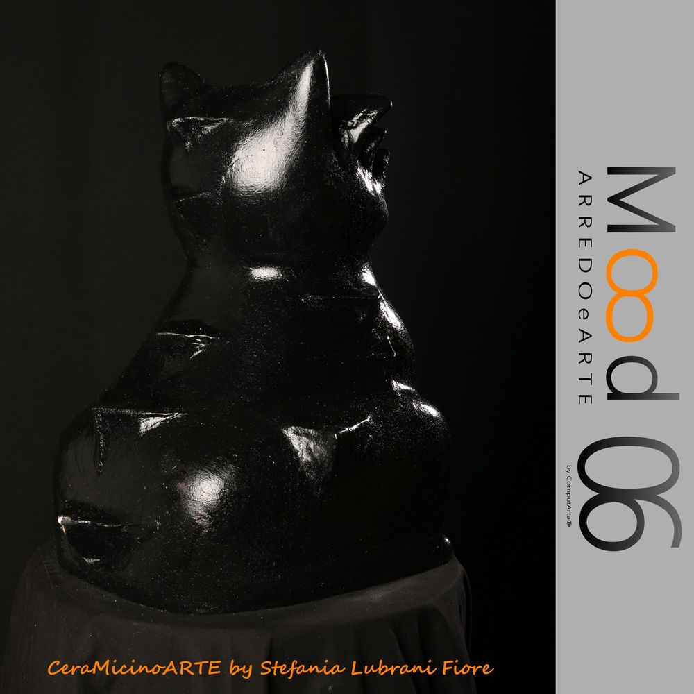 Pièces uniques - Bianca Miao - CeraMicinoARTE - une statuette de chat - Pièce d'art unique créée par Stefania Lubrani Fiori - MOOD06 ARREDO E ARTE BY COMPUTARTE®