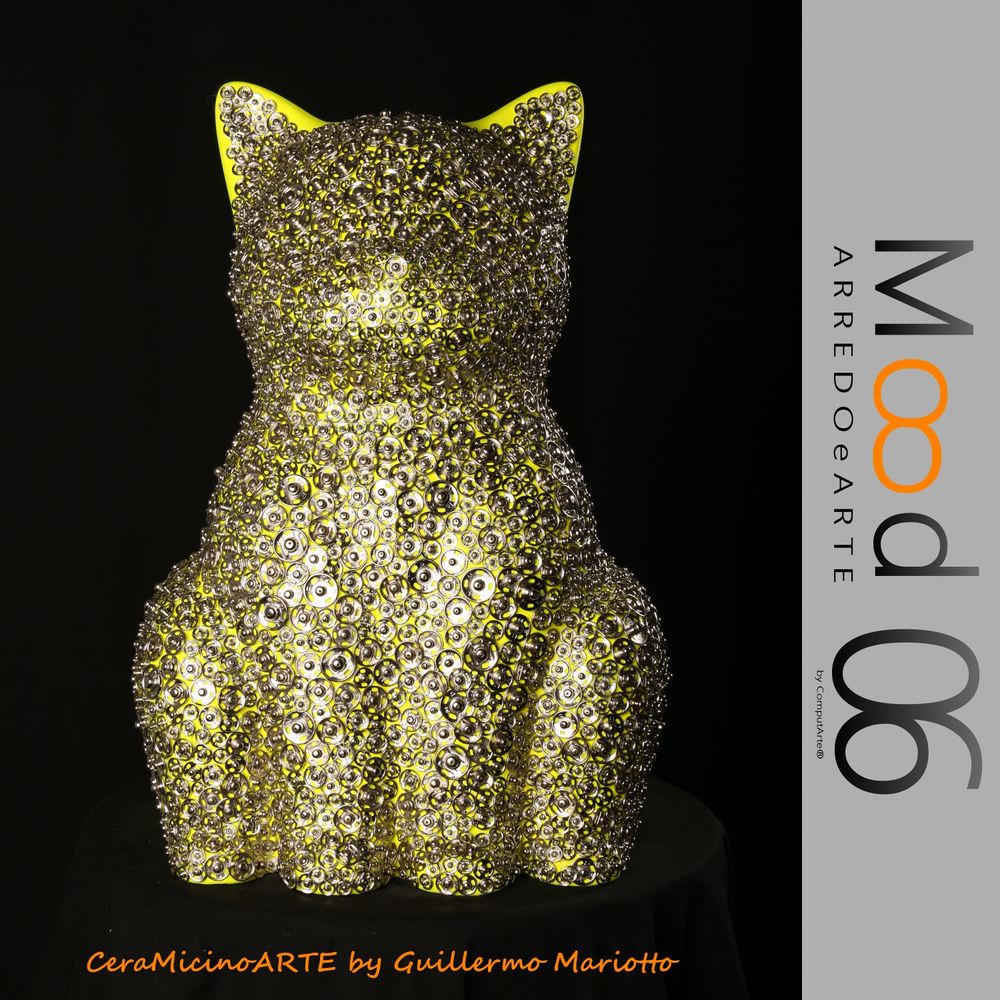 Pièces uniques - Bianca Miao - CeraMicinoARTE - une statuette de chat - Pièce d'art unique créée par Guillermo Mariotto - MOOD06 ARREDO E ARTE BY COMPUTARTE®