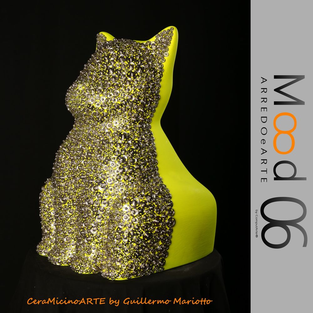 Pièces uniques - Bianca Miao - CeraMicinoARTE - une statuette de chat - Pièce d'art unique créée par Guillermo Mariotto - MOOD06 ARREDO E ARTE BY COMPUTARTE®
