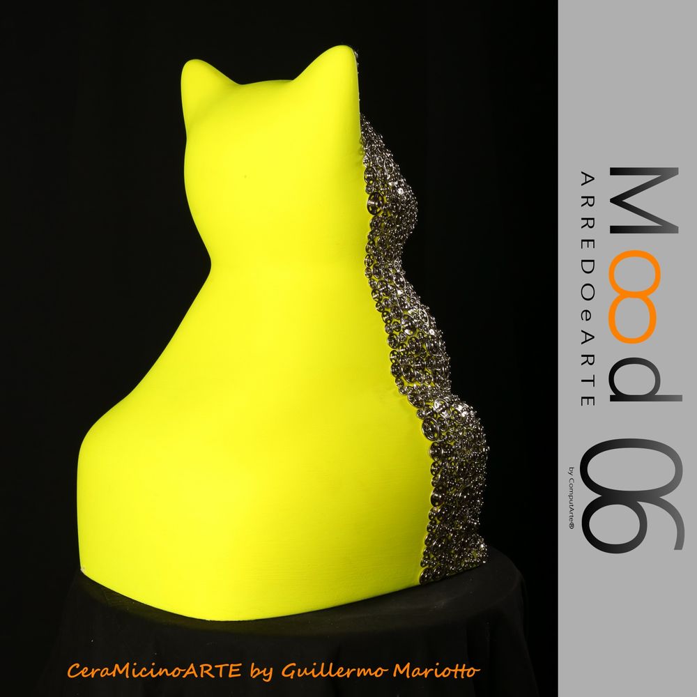 Pièces uniques - Bianca Miao - CeraMicinoARTE - une statuette de chat - Pièce d'art unique créée par Guillermo Mariotto - MOOD06 ARREDO E ARTE BY COMPUTARTE®