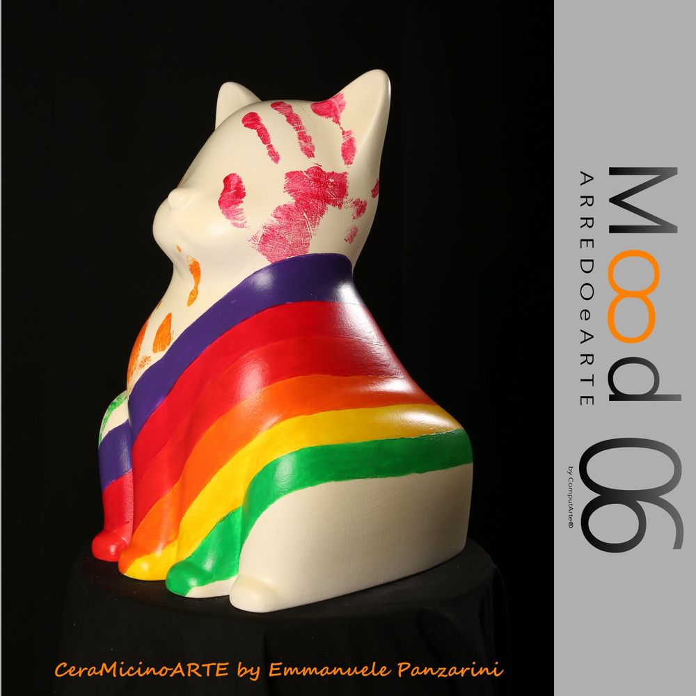 Pièces uniques - Bianca Miao - CeraMicinoARTE - une statuette de chat - Pièce d'art unique créée par Emmanuele Panzarini - MOOD06 ARREDO E ARTE BY COMPUTARTE®