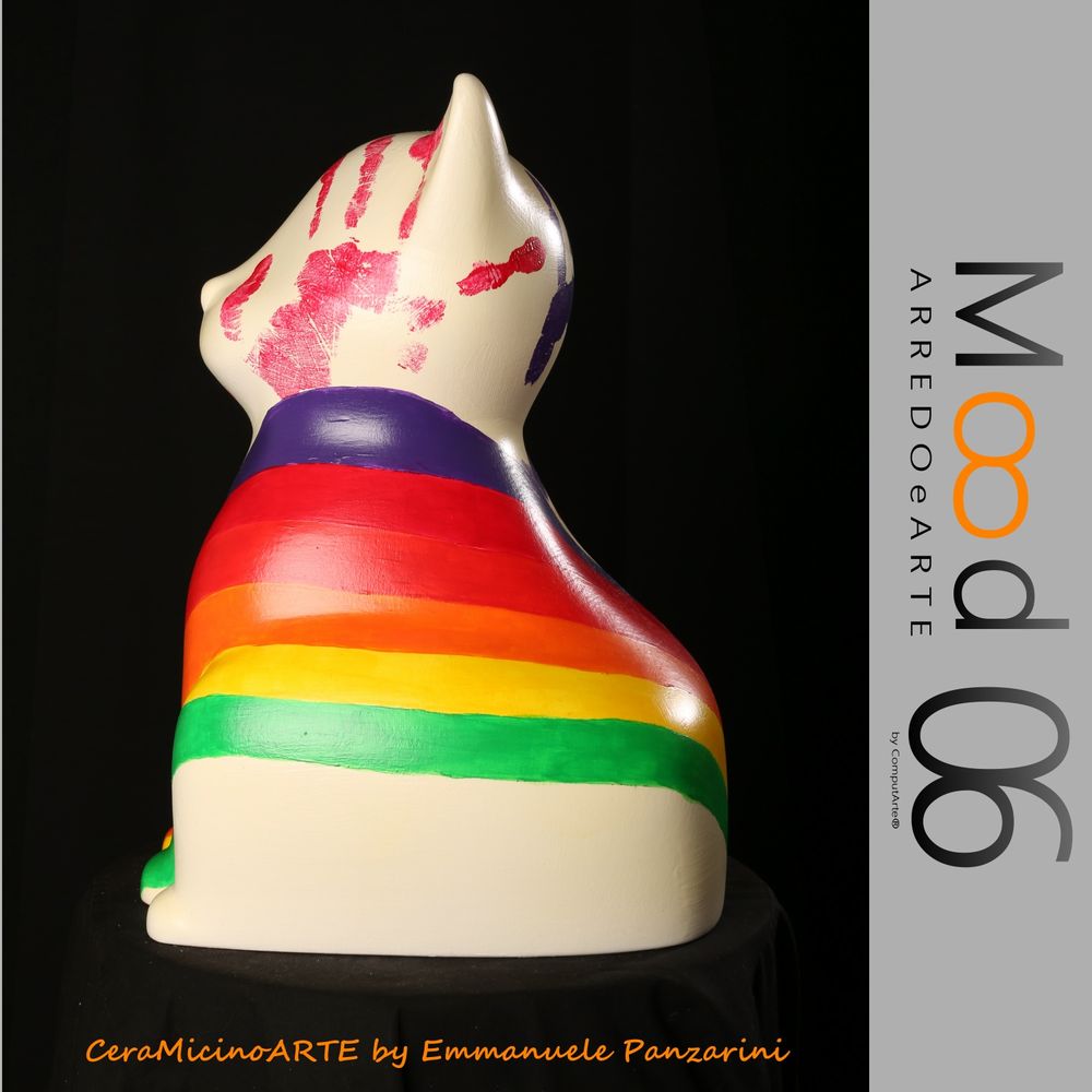 Pièces uniques - Bianca Miao - CeraMicinoARTE - une statuette de chat - Pièce d'art unique créée par Emmanuele Panzarini - MOOD06 ARREDO E ARTE BY COMPUTARTE®