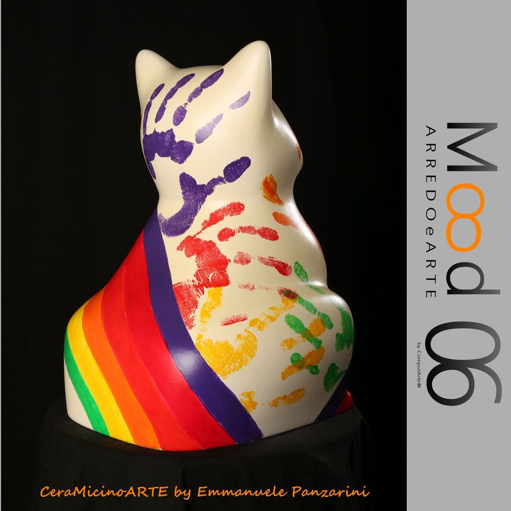 Pièces uniques - Bianca Miao - CeraMicinoARTE - une statuette de chat - Pièce d'art unique créée par Emmanuele Panzarini - MOOD06 ARREDO E ARTE BY COMPUTARTE®