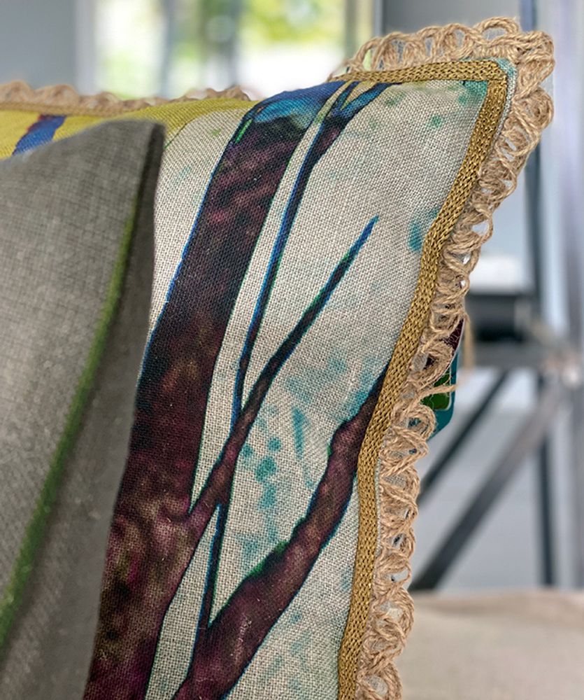 Coussins textile - Housse de coussin 100% Lin Midnight lake - TRACES OF ME