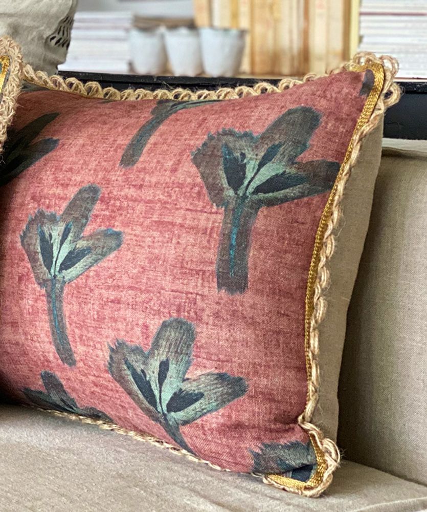 Fabric cushions - Bush leaves cushion cover - TRACES OF ME