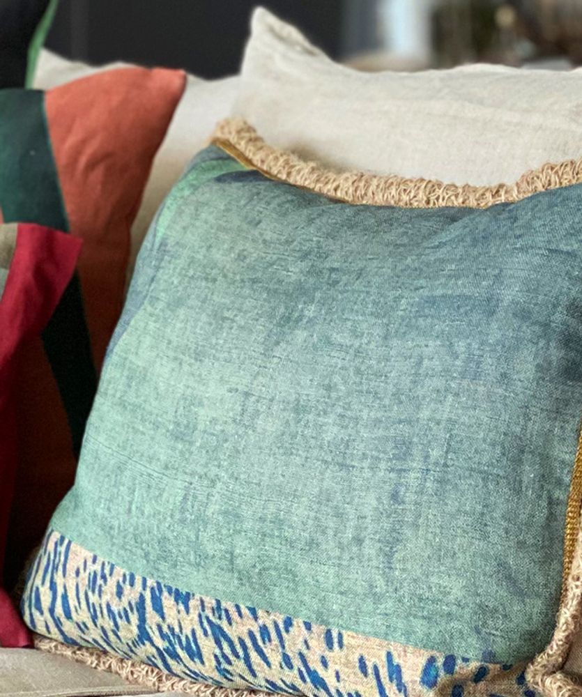 Coussins textile - Housse de coussin 100% Lin Cactus flower - TRACES OF ME