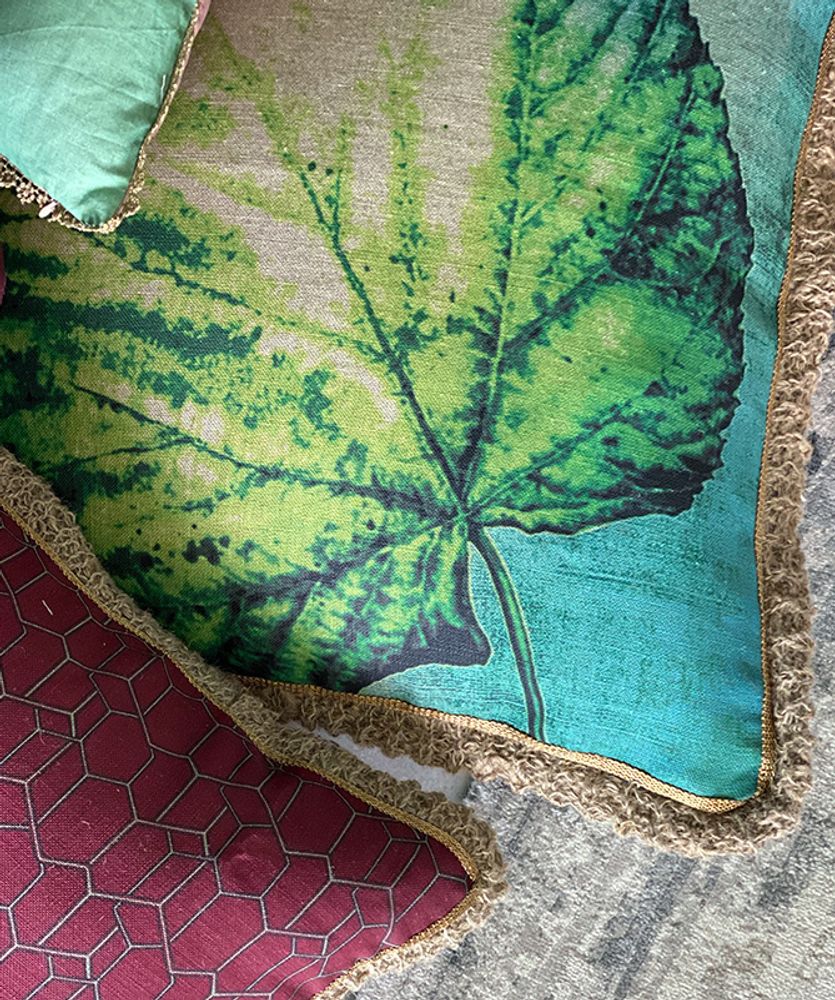 Coussins textile - Housse de coussin100% Lin Leaf  - TRACES OF ME