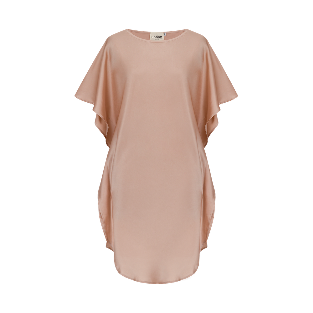 Vêtements de nuit - Robe en soie Lotus | Beurre de cacao - THE ANNAM HOUSE