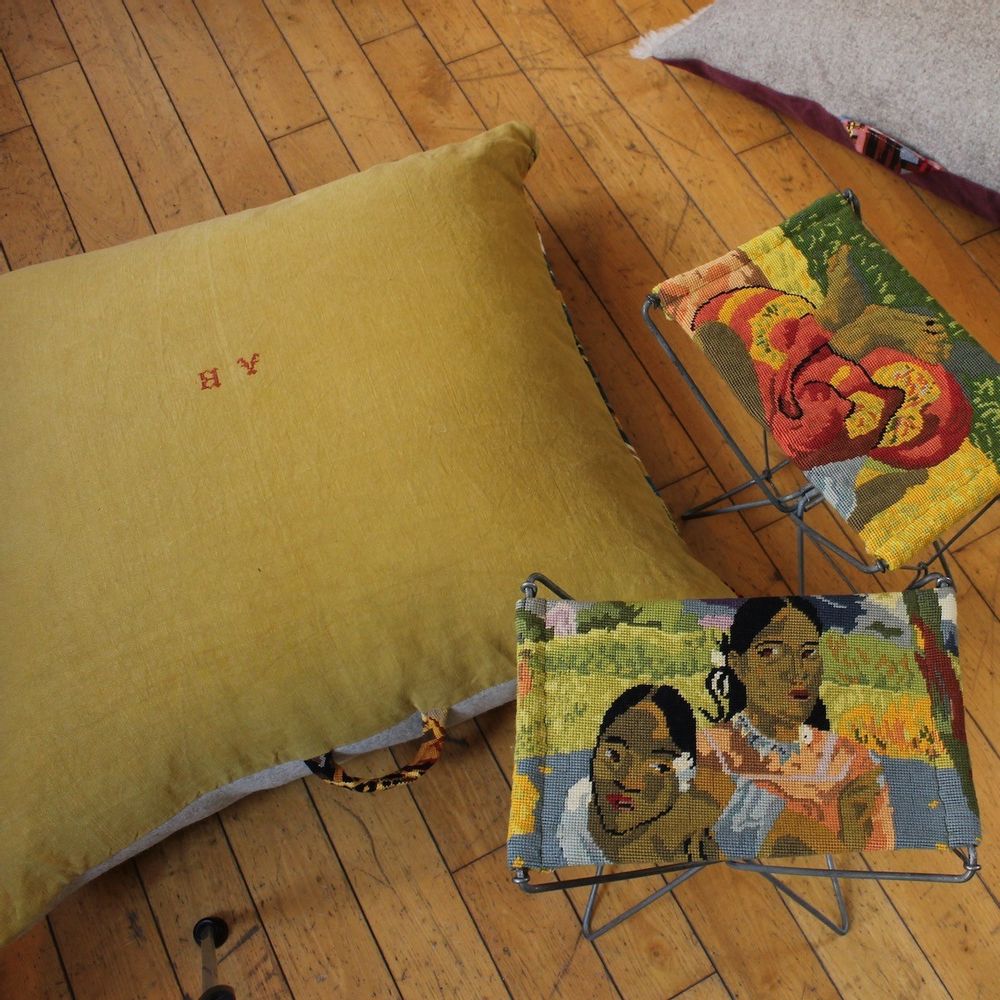 Coussins textile - Coussin nomade "le AB" - 80x80cm - L'ATELIER DES CREATEURS